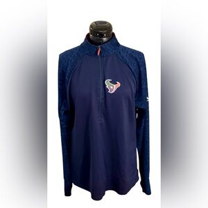 Houston Texans Men's 1/4 Zip Pullover Shirt - Navy Size XL